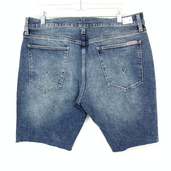 Hudson Rex Raw Edge Jean Shorts Mens Size 32 Medium Wash Stretch Denim - Picture 2 of 7